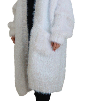 Dolce &amp; Gabbana Elegante chaqueta tipo cárdigan blanca de manga larga