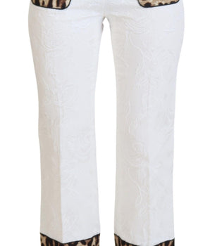 Dolce &amp; Gabbana Pantalones elegantes con estampado de leopardo para un estilo sofisticado