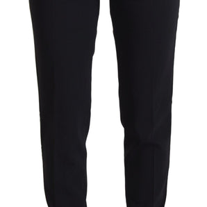 Dolce &amp; Gabbana Elegant Black Wool-Silk Pants