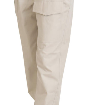 Dolce &amp; Gabbana Chic Pantalones de algodón beige para una comodidad elegante