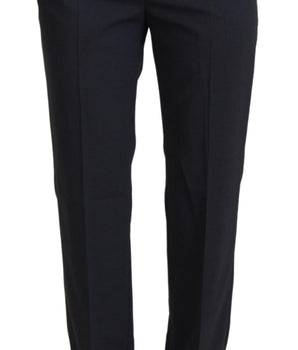 Pantalones elegantes de mezcla de lana gris de Dolce &amp; Gabbana para un estilo elevado