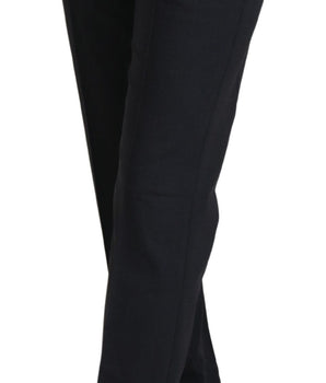 Pantalones elegantes de mezcla de lana gris de Dolce &amp; Gabbana para un estilo elevado