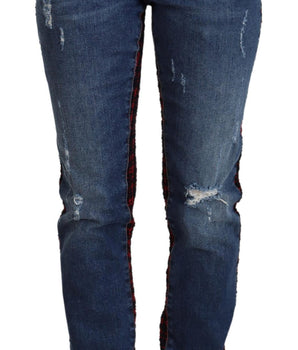 Dolce &amp; Gabbana Elevated Elegance Pantalones vaqueros con espalda a cuadros