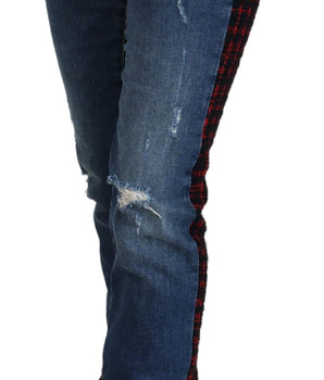 Dolce &amp; Gabbana Elevated Elegance Pantalones vaqueros con espalda a cuadros