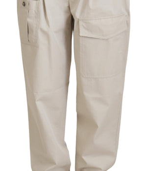 Dolce &amp; Gabbana Elegante Pantalón De Algodón Beige