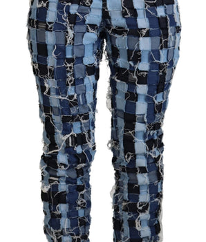 Dolce &amp; Gabbana Multicolor Patchwork High-Waist Skinny Jeans