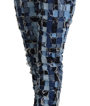 Dolce &amp; Gabbana Multicolor Patchwork High-Waist Skinny Jeans