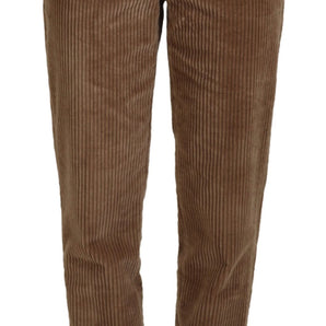 Dolce &amp; Gabbana Elegant Brown Corduroy Pants for Sophisticated Style