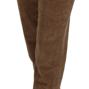 Dolce &amp; Gabbana Elegant Brown Corduroy Pants for Sophisticated Style