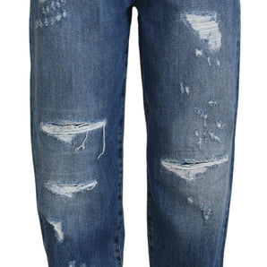 Dolce &amp; Gabbana Elegant Tattered Denim Jeans