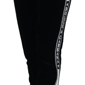 Dolce &amp; Gabbana Pantalones Elegantes De Terciopelo - Timeless Black Luxury