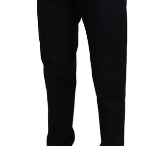 Dolce &amp; Gabbana Elegante pantalón de algodón negro