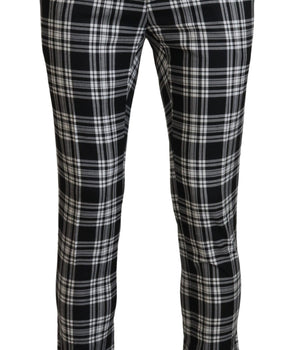 BENCIVENGA Black Checkered Cotton Men Casual Pants