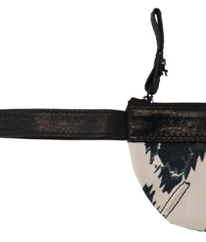 Costume National White Genuine Leather Coin Purse Strap Wallet