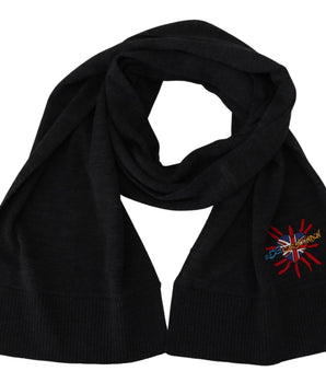 Dolce & Gabbana Black Sacred Heart #DGLovesLondon Wrap Scarf