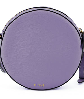 Versace Purple Calf Leather Round Disco Shoulder Bag