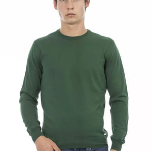 Baldinini Trend Green Cotton Men Sweater