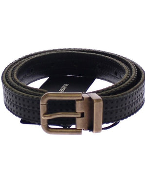 Dolce & Gabbana Elegant Blue Leather-Cotton Blend Men's Belt Dolce & Gabbana 