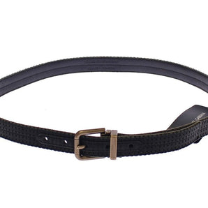 Dolce & Gabbana Elegant Blue Leather-Cotton Blend Men's Belt