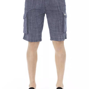 Baldinini Trend Blue Cotton Men Cargo Short