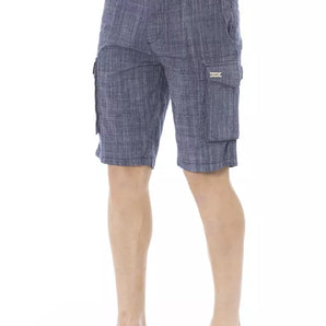 Baldinini Trend Blue Cotton Men Cargo Short