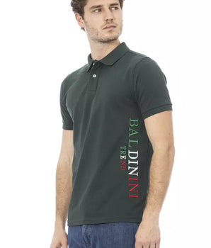Baldinini Trend Green Cotton Men's Polo Shirt