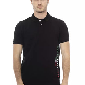 Baldinini Trend Black Cotton Men Polo Shirt