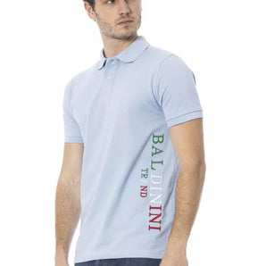 Baldinini Trend Light Blue Cotton Men Polo