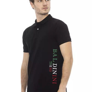 Baldinini Trend Black Cotton Men Polo Shirt