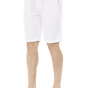 Baldinini Trend White Cotton Men's Bermuda Shorts