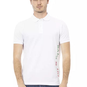 Baldinini Trend White Cotton Men Polo