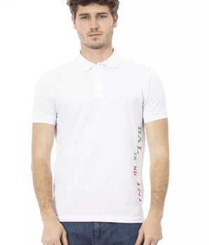 Baldinini Trend White Cotton Men Polo Shirt