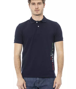 Baldinini Trend Blue Cotton Men Polo Shirt