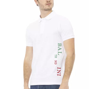 Baldinini Trend White Cotton Men Polo