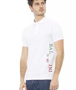 Baldinini Trend White Cotton Men Polo Shirt