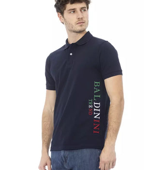 Baldinini Trend Blue Cotton Men Polo Shirt