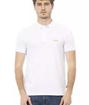 Baldinini Trend White Cotton Men Polo Shirt
