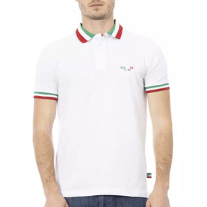 Baldinini Trend White Cotton Men Polo