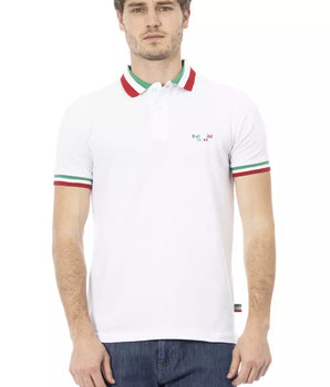 Baldinini Trend White Cotton Men Polo Shirt