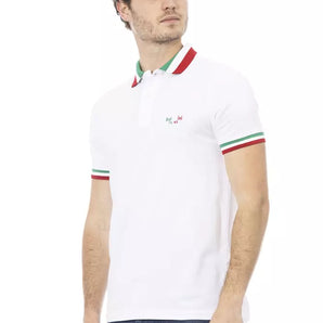 Baldinini Trend White Cotton Men Polo