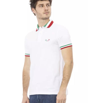 Baldinini Trend White Cotton Men Polo Shirt