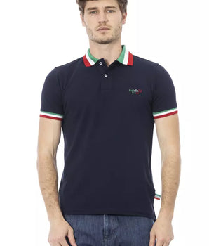 Baldinini Trend Blue Cotton Men Polo Shirt