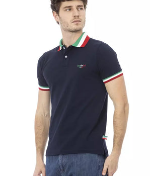 Baldinini Trend Blue Cotton Men Polo Shirt