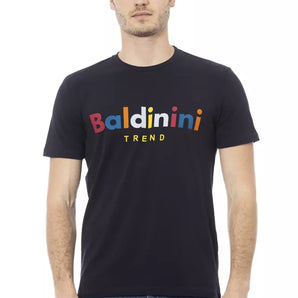 Baldinini Trendy Blue Round Neck Cotton Tee