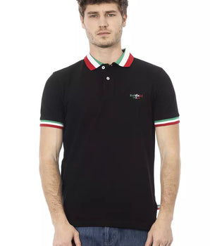 Baldinini Trend Black Cotton Men Polo Shirt
