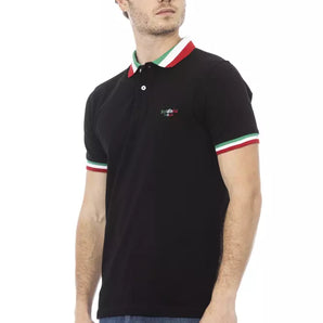 Baldinini Trend Black Cotton Men Polo