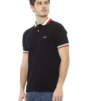 Baldinini Trend Black Cotton Men Polo Shirt