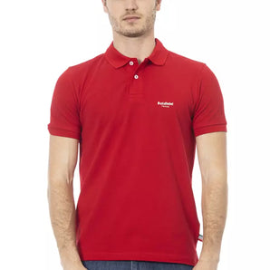 Baldinini Trend Red Cotton Men Polo