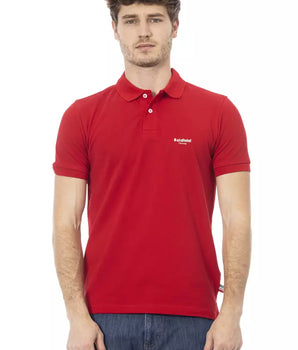 Baldinini Trend Red Cotton Men Polo Shirt