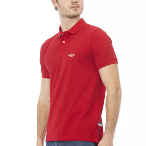 Baldinini Trend Red Cotton Men Polo